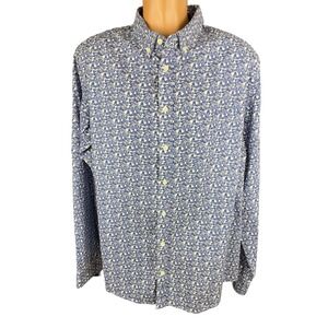 Goodfellow & Co  XXL Slim Mens Shirt Long Sleeve Button Front Blue & White
